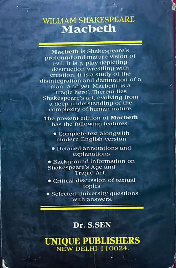 WILLIAM SHAKESPEARE Macbeth by Dr S. Sen - Image 2