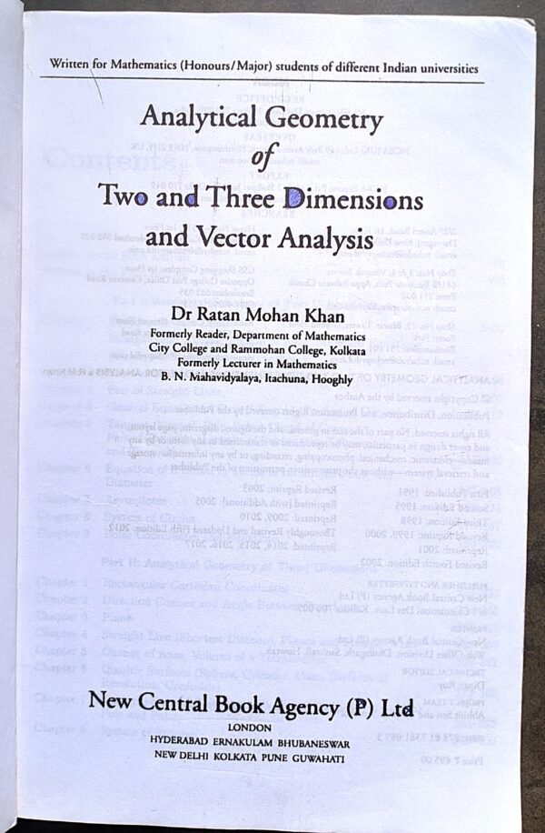 Analytical Geometry of two and three Dimensions by R M Khan - Image 3